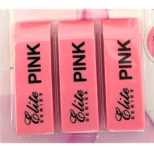 99¢-3 Pcs Non-Toxic Pink Erasers for School & Office Use