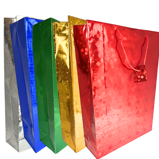 99¢ -  Large Foil & Holographic Gift Bags – 17 x 12.5 x 4 Inches: 1CT