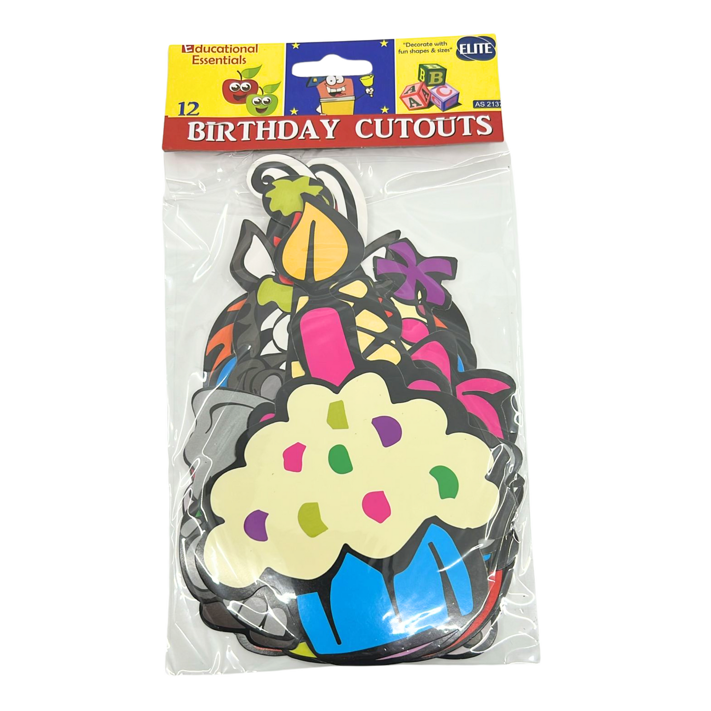 99¢-12 Pcs Birthday Cutouts – Non-Toxic and Colorful Decorations