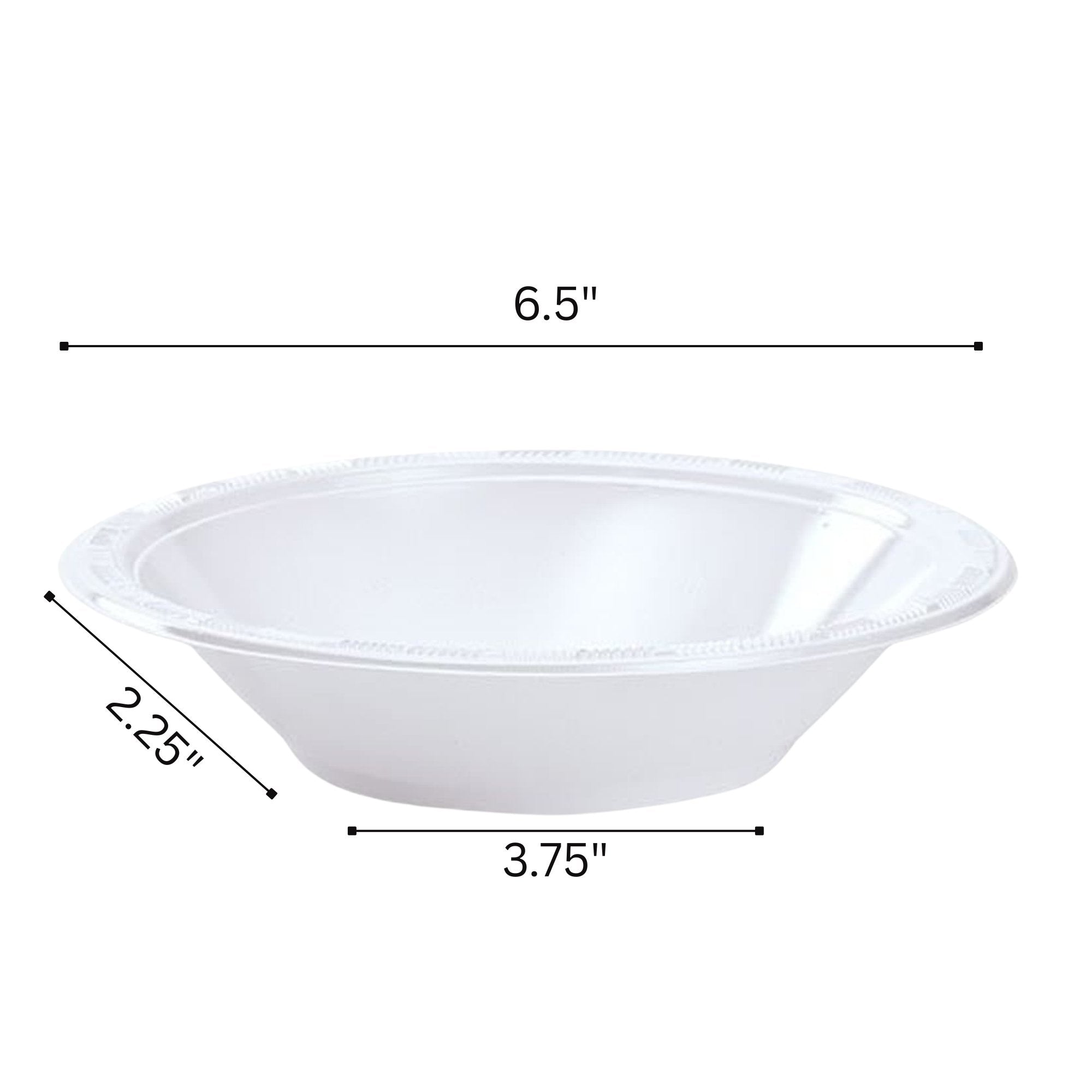 Disposable 12oz White Plastic Bowl: 6 Pack Plastic Bowls product detail image