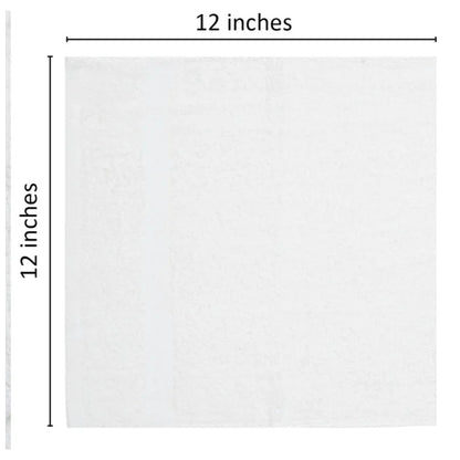 12X12 Inches white Washcloths