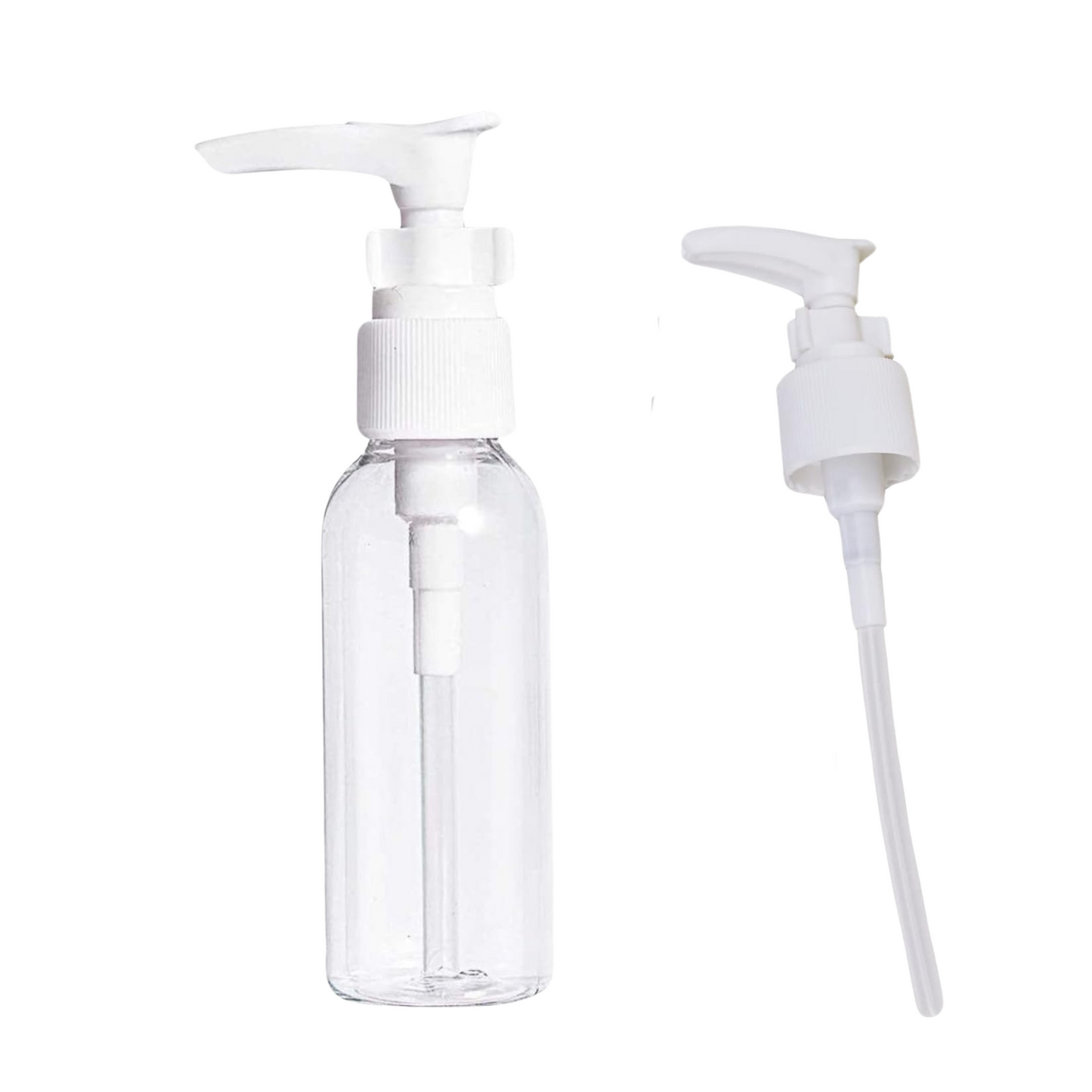 99¢ - Travel Pump Bottle with Lock – 2oz / 60ml Clear Plastic Refillable Lotion Dispenser for Toiletries and Liquids: 1CT