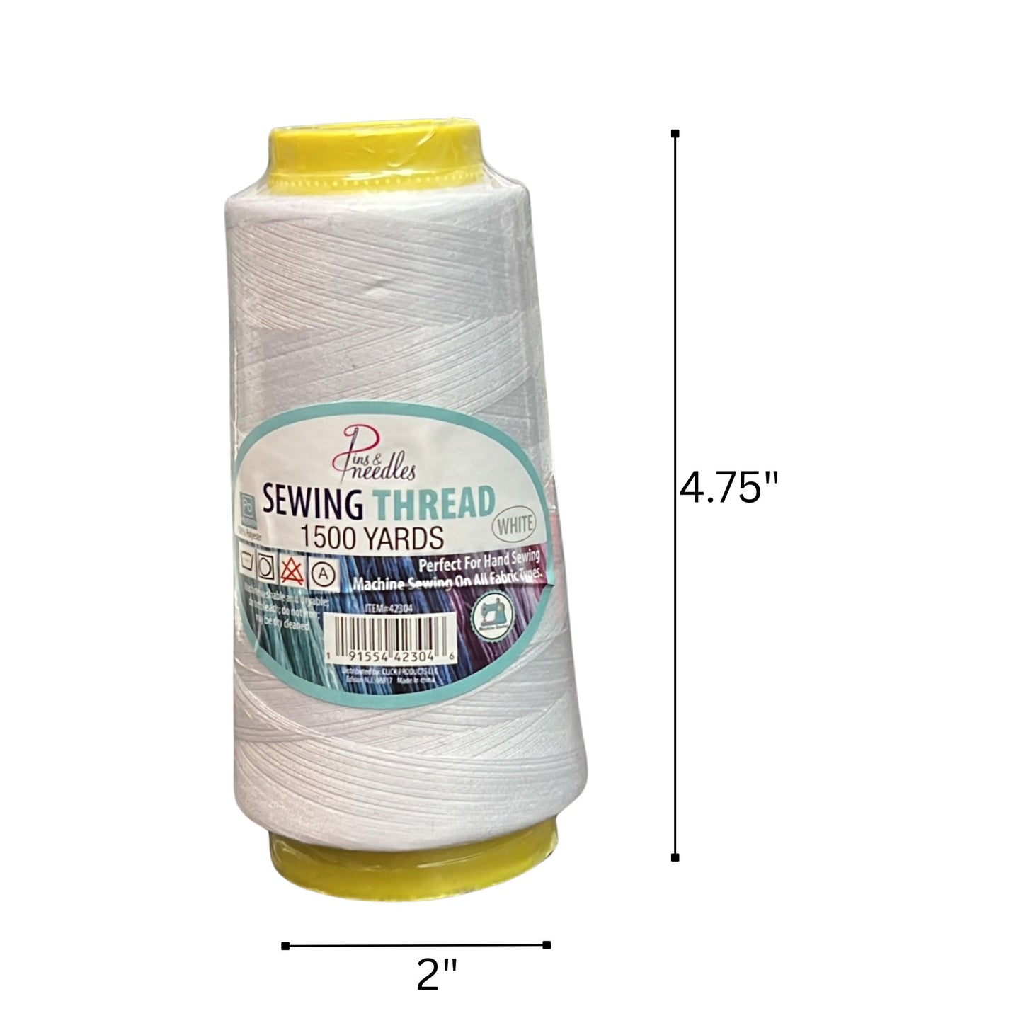 1500 Yards Pins & Needles Sewing White Thread
