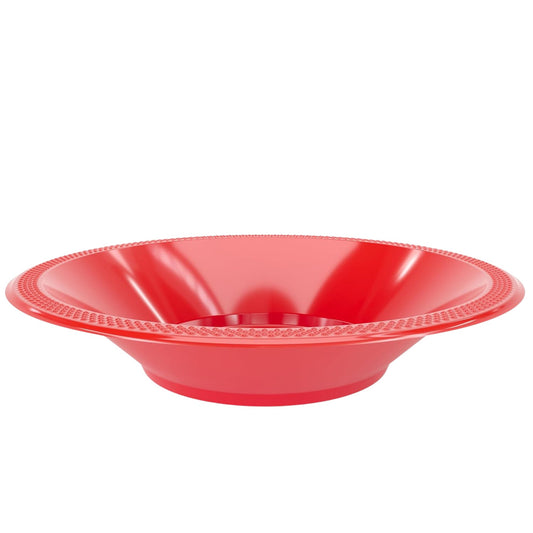 Disposable 15oz Red Plastic Bowl