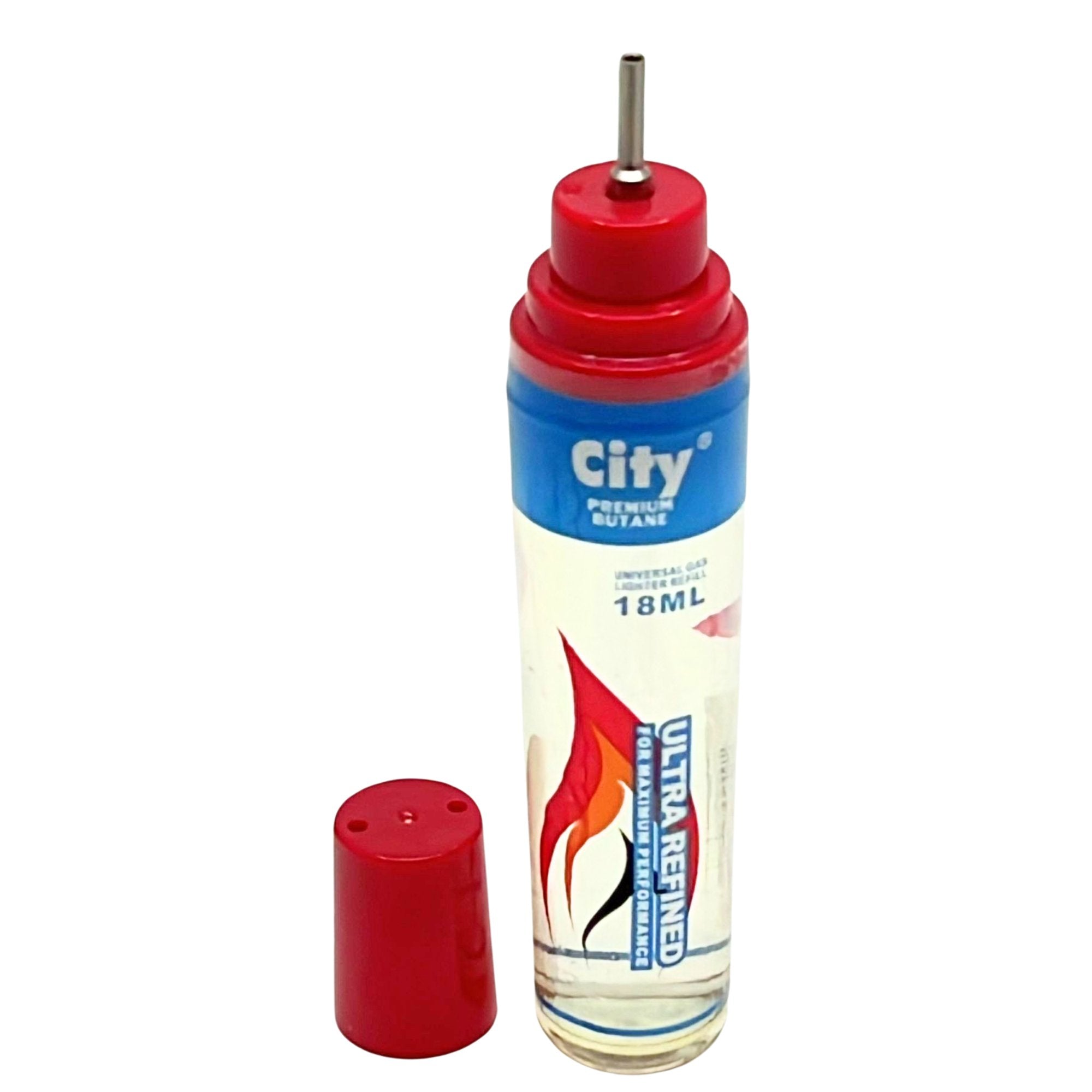 City Premium 18 ml Butane Refill: 1 Pack Lighter Fluid BBQ Lighter size and feature image