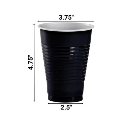 Disposable 18oz Black Plastic Cups