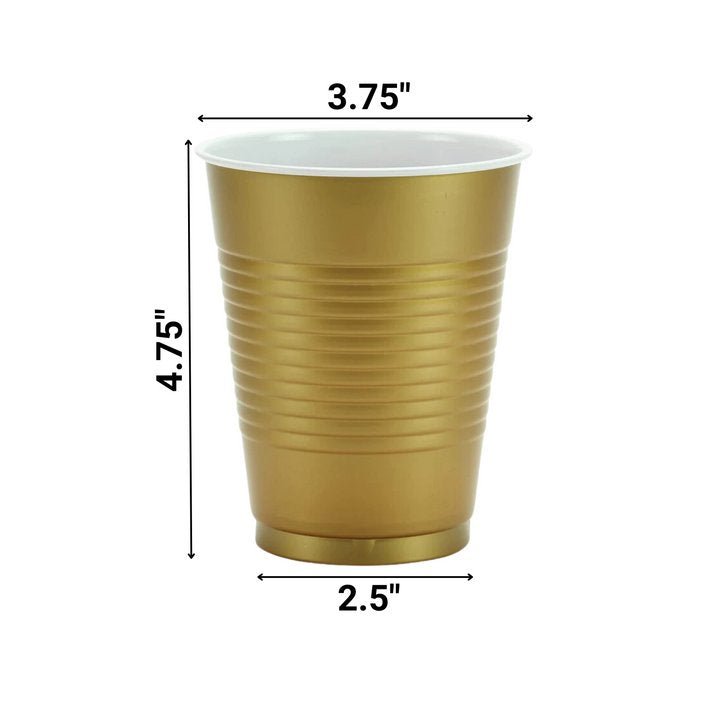 Disposable 18oz Gold Plastic Cups: 4 Pack Kitchen Catalog,Dispoable Cups product detail image