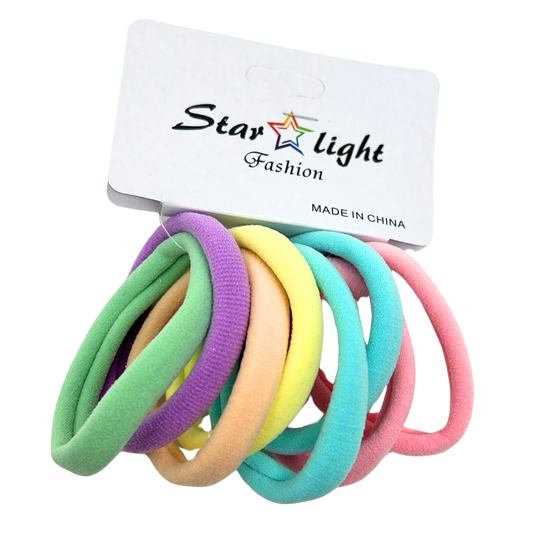 99¢-Multicolor Soft, Seamless & High-Stretch Ponytail Holders for Women & Girls:8CT