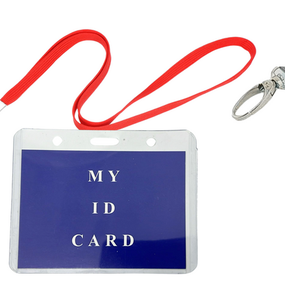 Clear Plastic ID Card Holder with Neck Lanyard:1CT