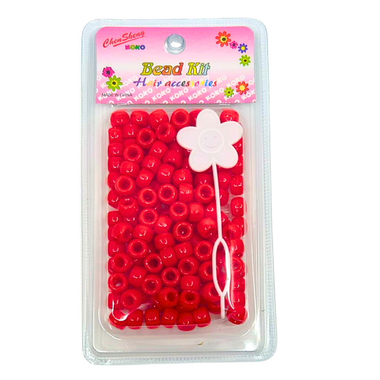 99¢- Pack of Deluxe Red Bead Kit | for Jewelry Making & Braids: 100CT