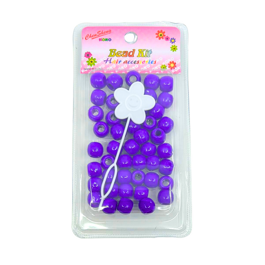 99¢- Pack of Deluxe Large Purple Bead Kit | for Jewelry Making & Braids: 50CT