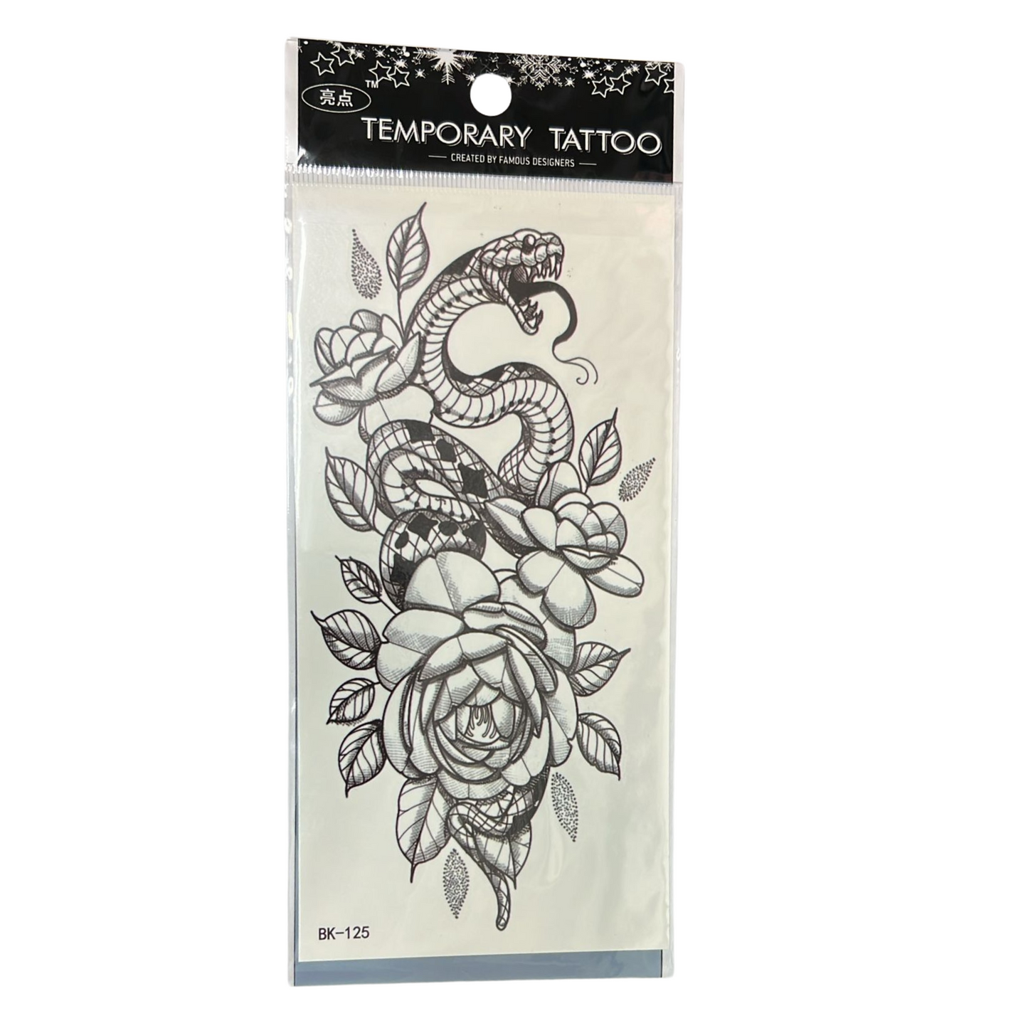 99¢ Temporary Long-Lasting Tattoo Sticker – Semi-Permanent Black Body Art for Men & Women – 1 Count