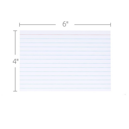 99¢-4x6 Inches White & Ruled Index Cards – 100-Pack, Ideal for Note-Taking, Studying, and Organizing