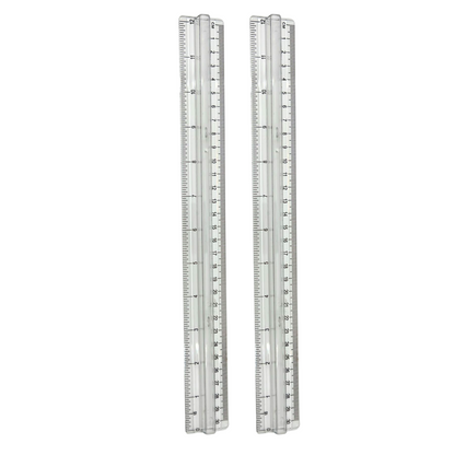 99¢– 12" Raised Grip Aluminium Ruler – Metric & Imperial Scale