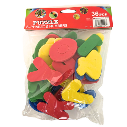 99¢-36 Piece Alphabet and Number Puzzle – Educational Foam Toy for Kids