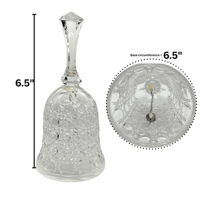 99¢- Handheld Glass Bell – Elegant Decorative Bell for Signaling, Ceremonies, or Décor: 1CT