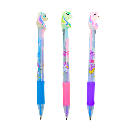 99¢- Unicorn Glitter Blue Ink Pen – Stylish Writing Tool with Sparkle and Charm: 1CT