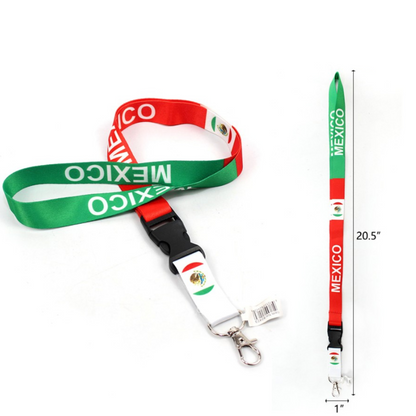 99¢ -Mexico Flag Lanyard Keychain with Quick Release – Neck Strap for Keys, Badges, and ID Holders:1 CT