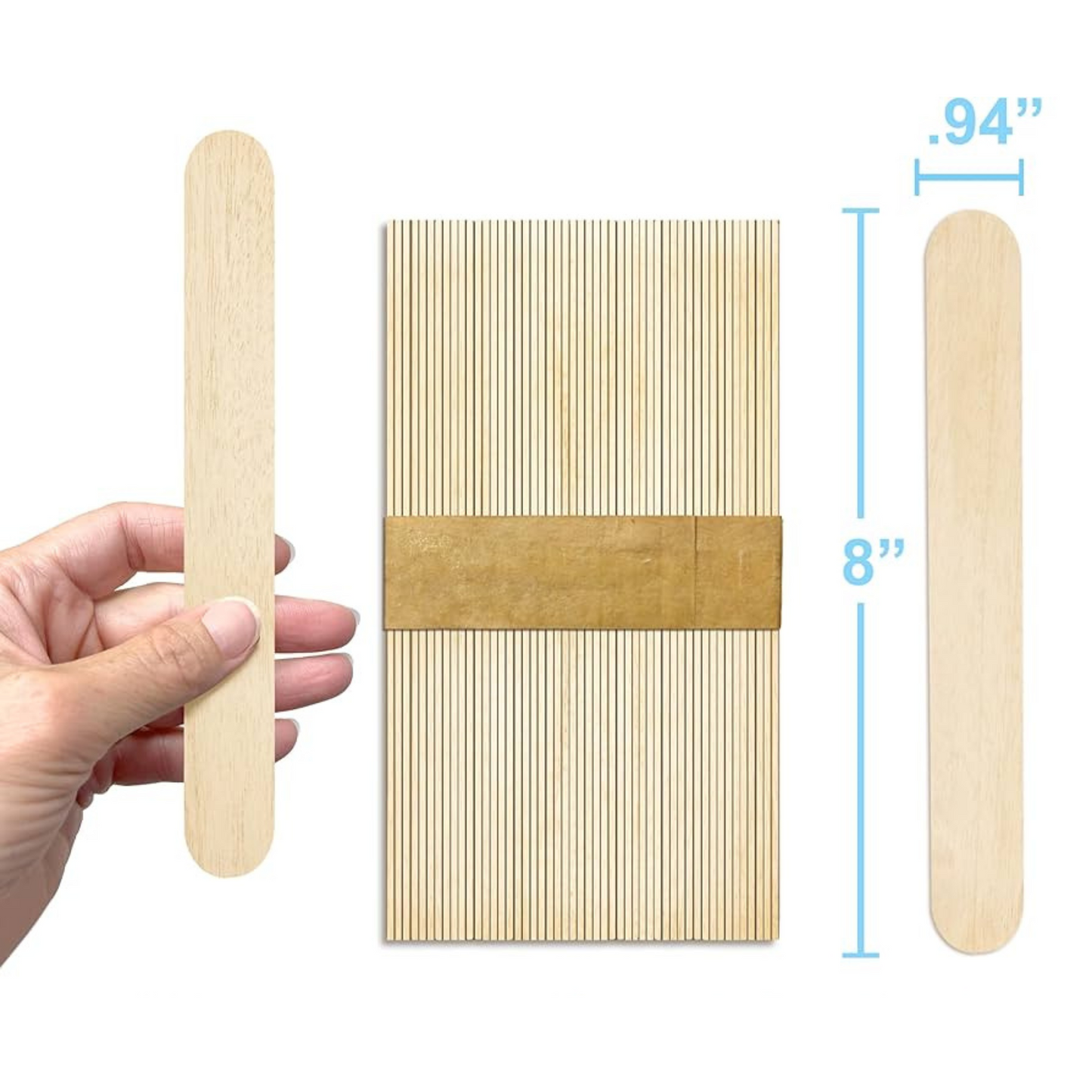 99¢-Incraftables 8" Natural Color Popsicle Craft Sticks – 24 pcs