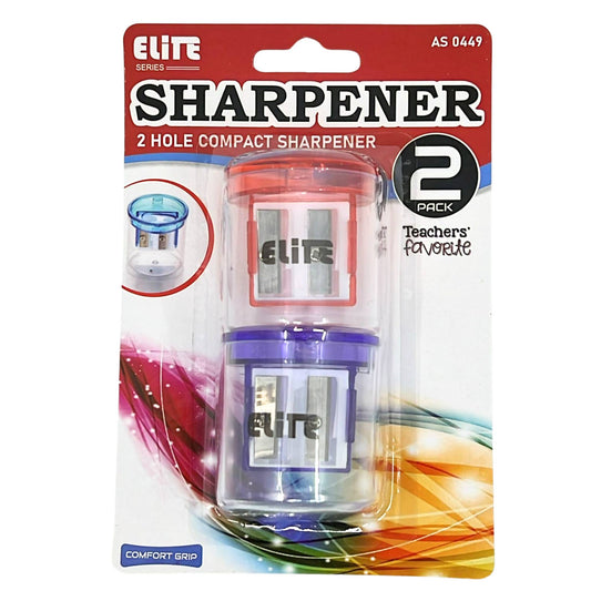 2-Hole Compact Dual Size Pencil Sharpeners