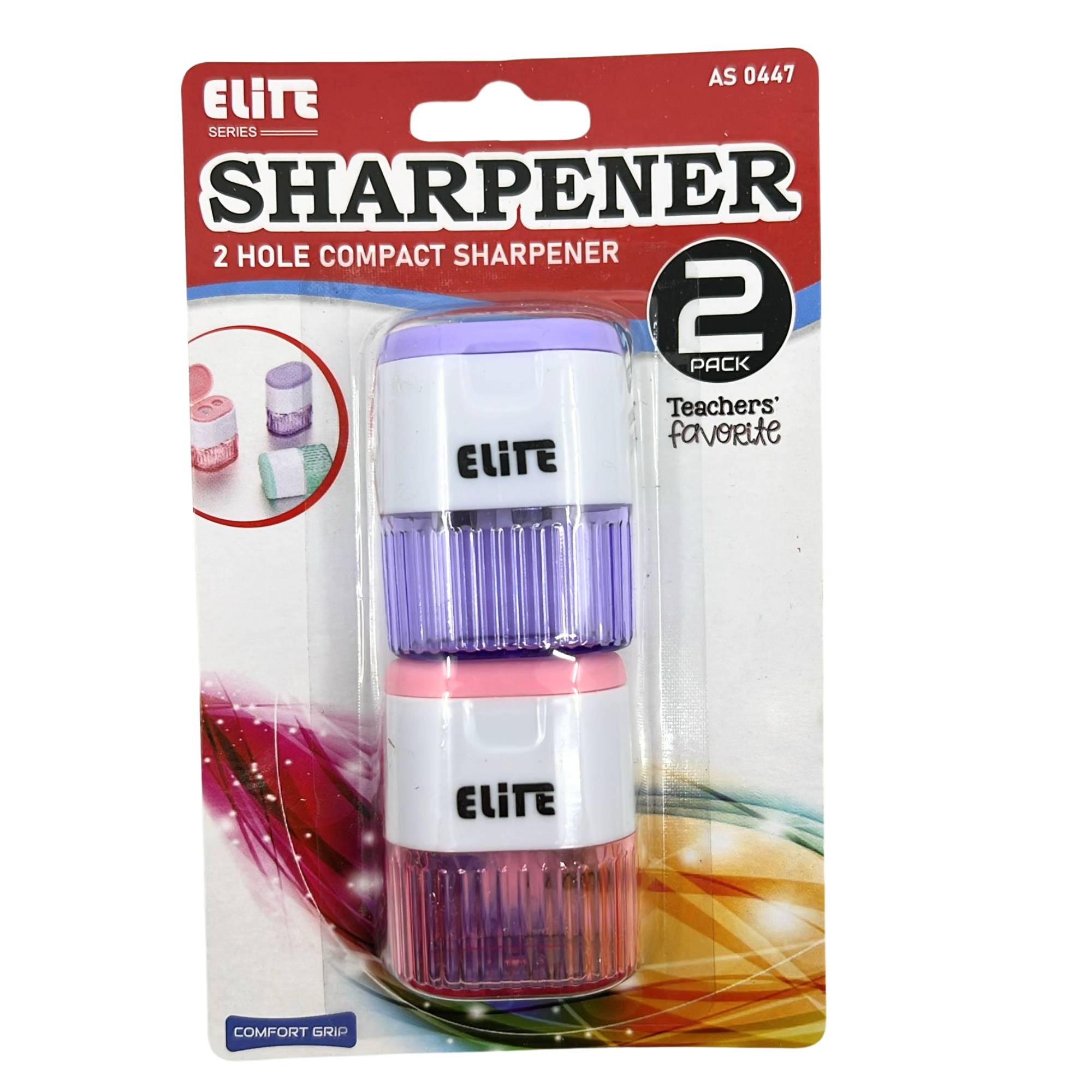 2 Hole Compact Dual Size Pencil Sharpeners: 2 Pack main product image