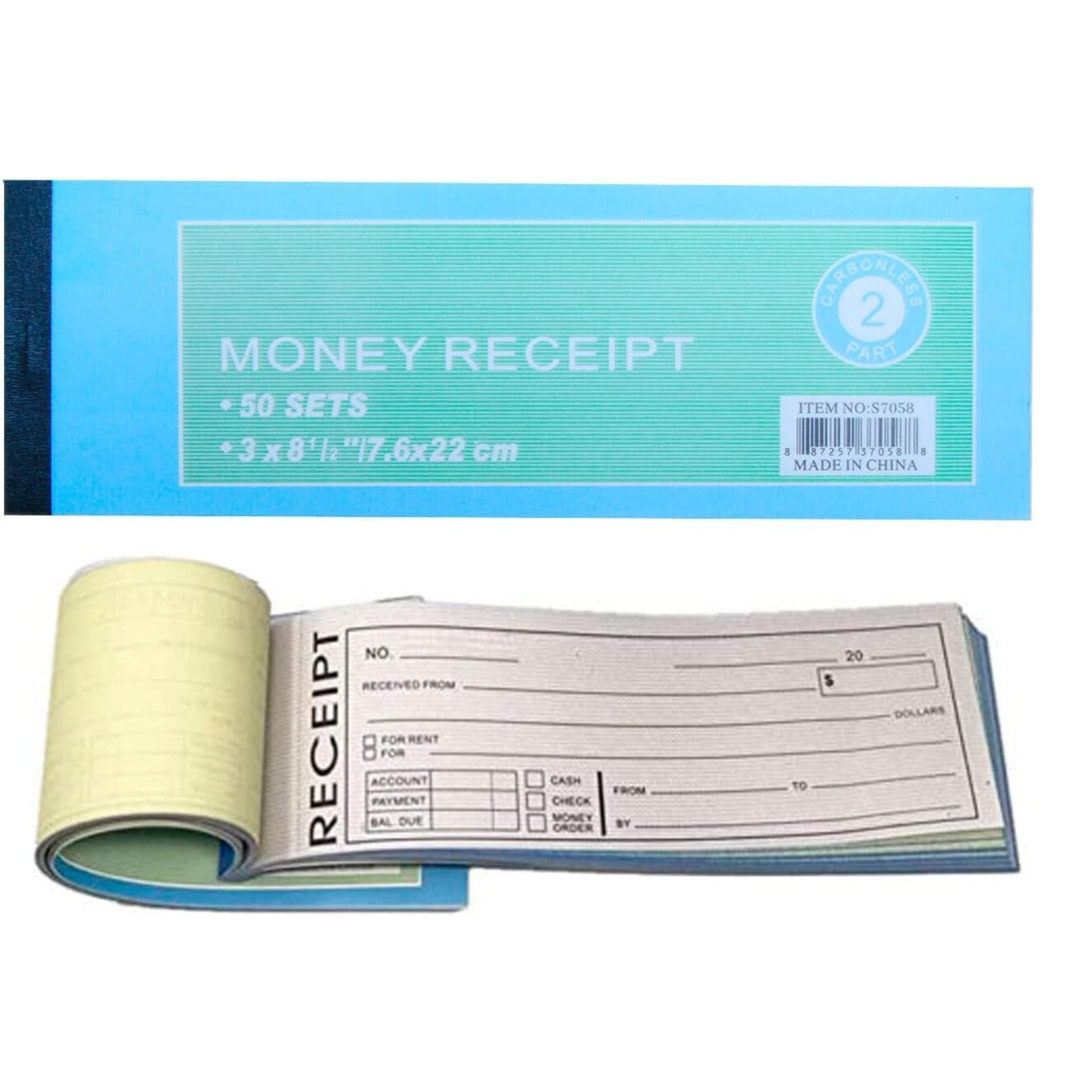 2 Part Carbonless Rent & Sales Receipt Book: 50 Sets Business Forms & Receipts office supply main product image