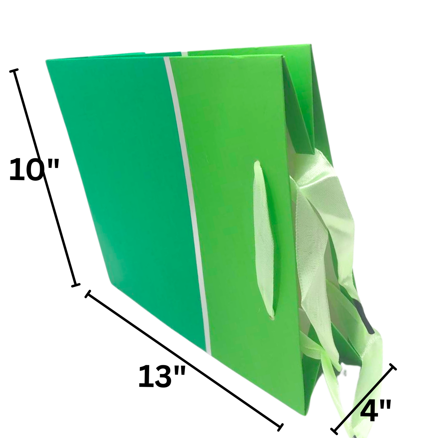 99¢- Gift Bag – 1 pcs Festive and Reusable Bag for Celebrating Special Moments ..Green Ribbon: 1CT