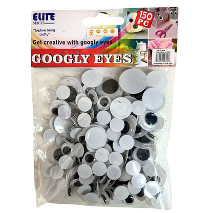 99¢-150 pcs Googly Eyes – Wiggly, Wobbly, Moving Eyes for Crafts – Assorted Sizes for DIY, School, and Art Projects