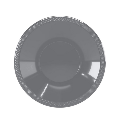 Disposable 12oz Silver Plastic Bowl: 6CT
