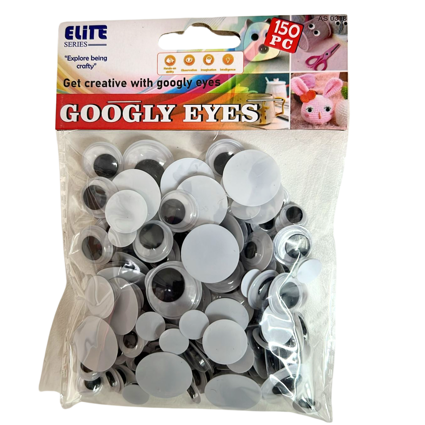 99¢-150 pcs Googly Eyes – Wiggly, Wobbly, Moving Eyes for Crafts – Assorted Sizes for DIY, School, and Art Projects