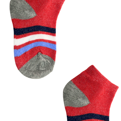 99¢- Soft & Stretchy Pair of Comfort Fit Red Kids’ Ankle Socks: 1CT