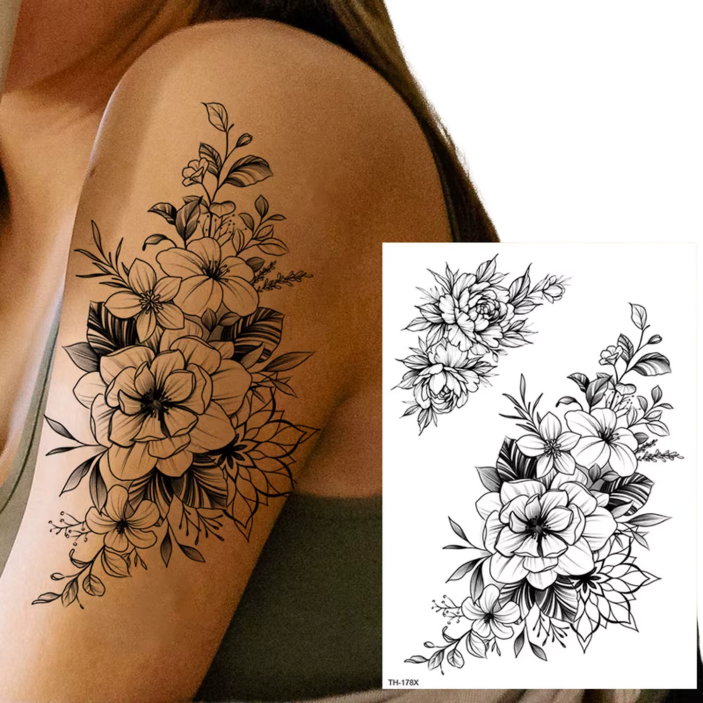 99¢- Temporary Long-Lasting Tattoo Sticker – Semi-Permanent Black Body Art for Men & Women: 1CT