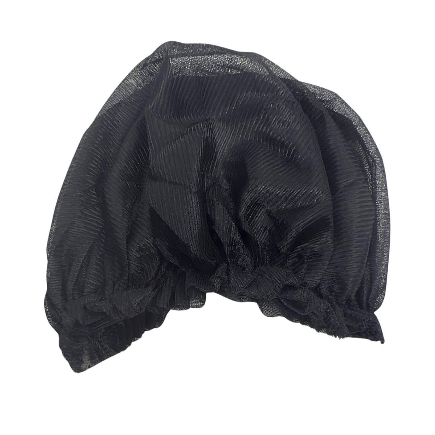 X-Large Satin Jumbo Sleep Cap in Black: 1CT