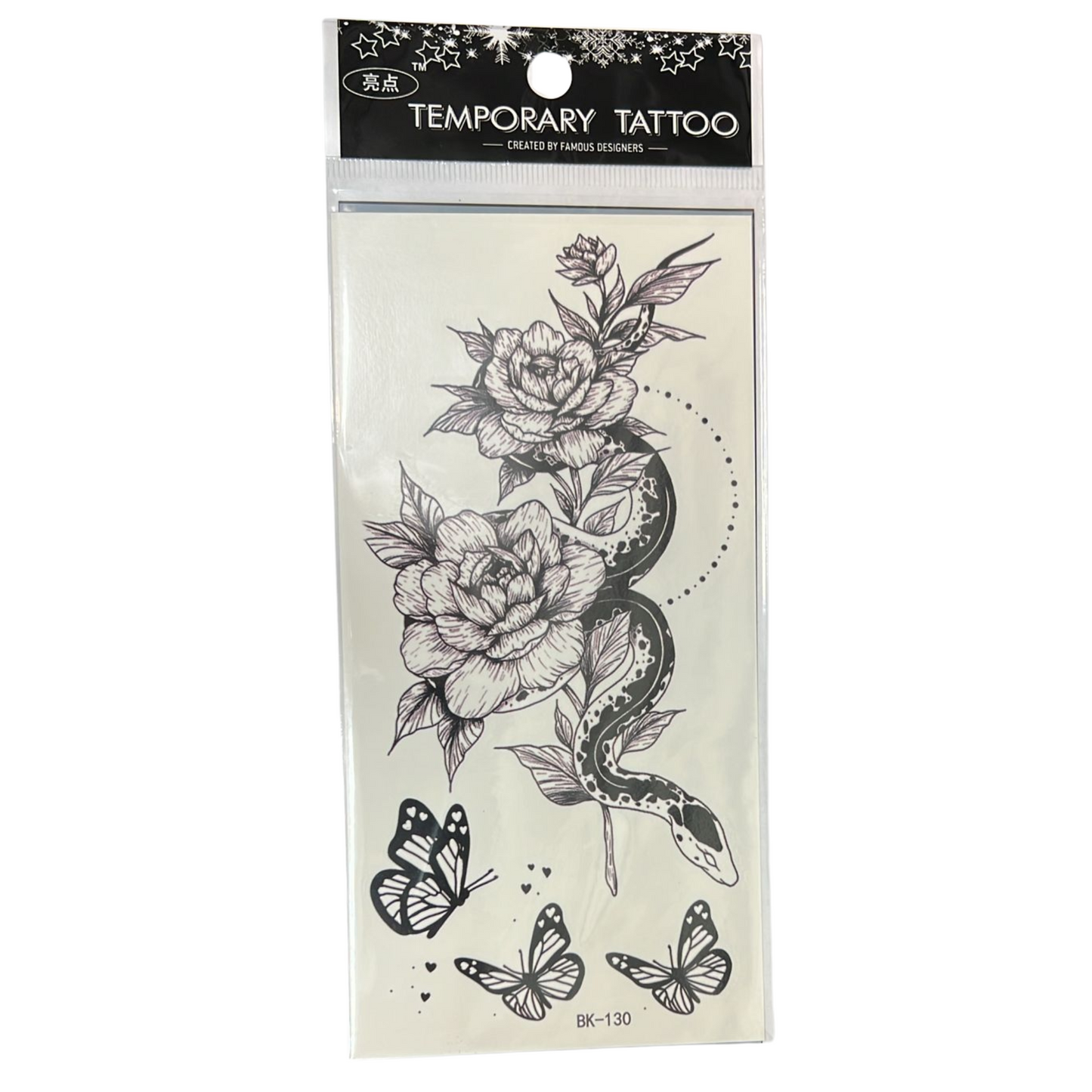 99¢ Temporary Long-Lasting Tattoo Sticker – Semi-Permanent Black Body Art for Men & Women – 1 Count