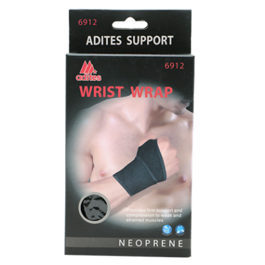 99¢ Adites Wrist Wrap with Thumb Support & Strap in Black Wrist Wrap Adites
