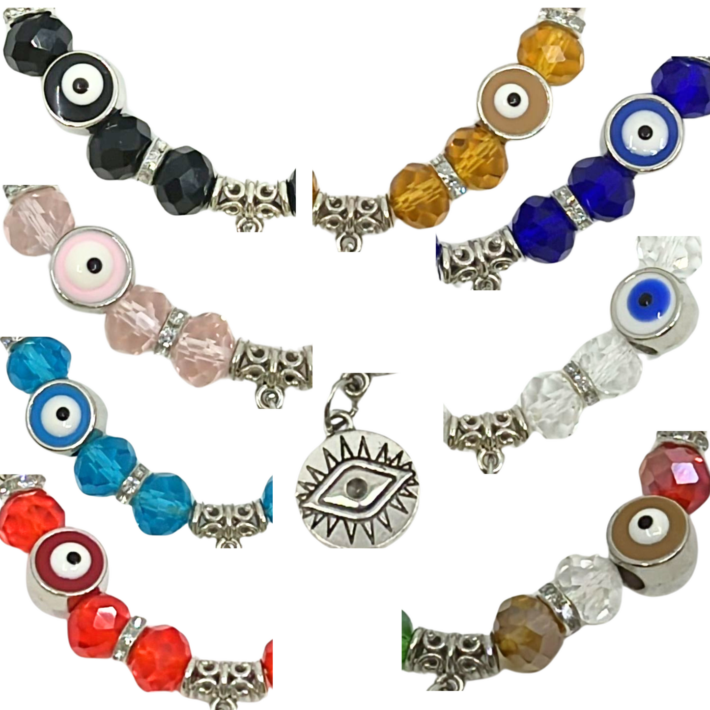 99¢- Evil Eye Colorful Bead Bracelet – Protective Charm Jewelry: 1CT