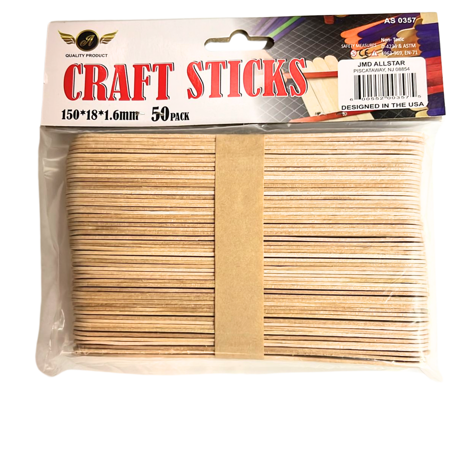 99¢-Incraftables 6" Natural Color Popsicle Craft Sticks – 50 pcs