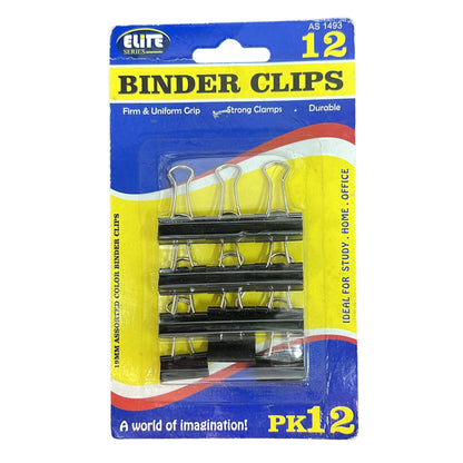 Medium 1 1/4" (32mm) Black Binder Clips