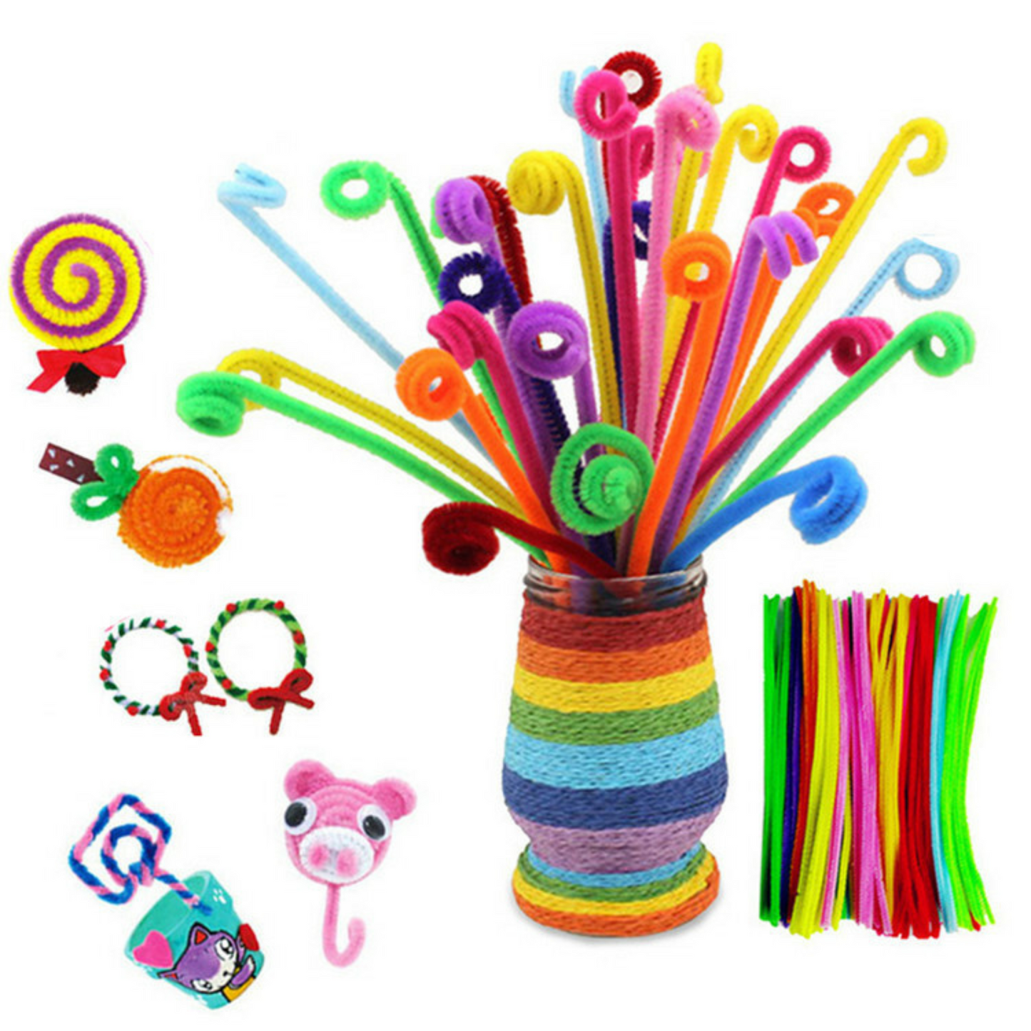 99¢-30 pcs DIY Craft Stems – 30cm Length – 3 Colors, Flexible and Fun for Kids’ Crafts, Art Projects & Decoration