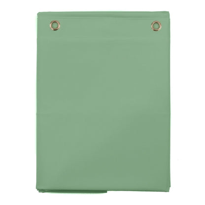 Green fabric with eyelets on a white background