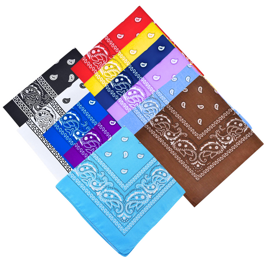 99¢- Men's/Women's Bandana Head or Neck Scarf – Paisley Pattern – 100% Cotton – : 1CT