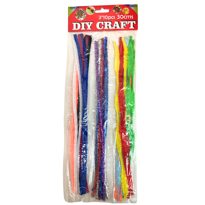 99¢-30 pcs DIY Craft Stems – 30cm Length – 3 Colors, Flexible and Fun for Kids’ Crafts, Art Projects & Decoration