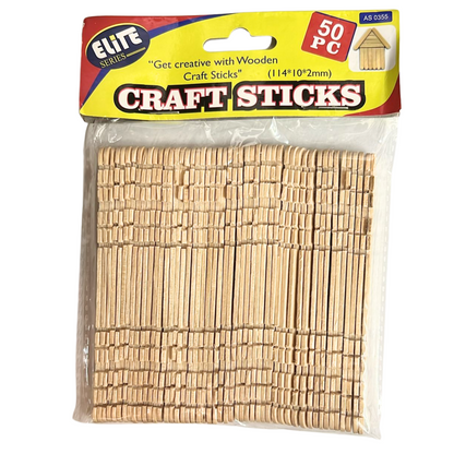 99¢-Incraftables 4.5" Natural Color Popsicle Craft Sticks – 50 pcs