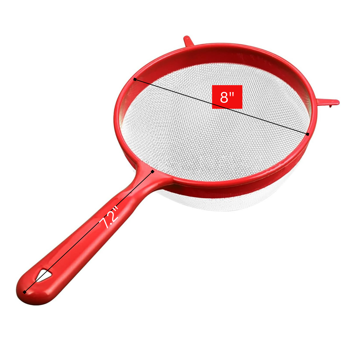 99¢-Plastic Fine Mesh Sifter with Handle – 8 Inch | Wide Fine Mesh Strainer for Flour, Juice, and Tea