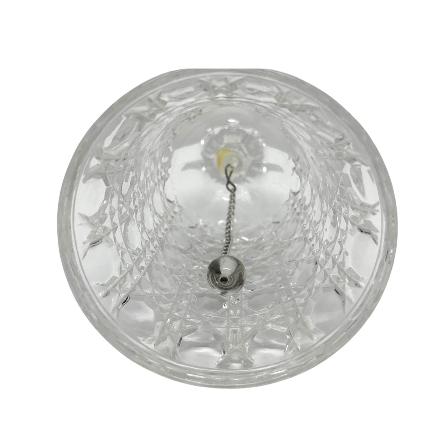 99¢- Handheld Glass Bell – Elegant Decorative Bell for Signaling, Ceremonies, or Décor: 1CT