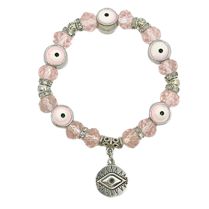 99¢- Evil Eye Colorful Bead Bracelet – Protective Charm Jewelry: 1CT