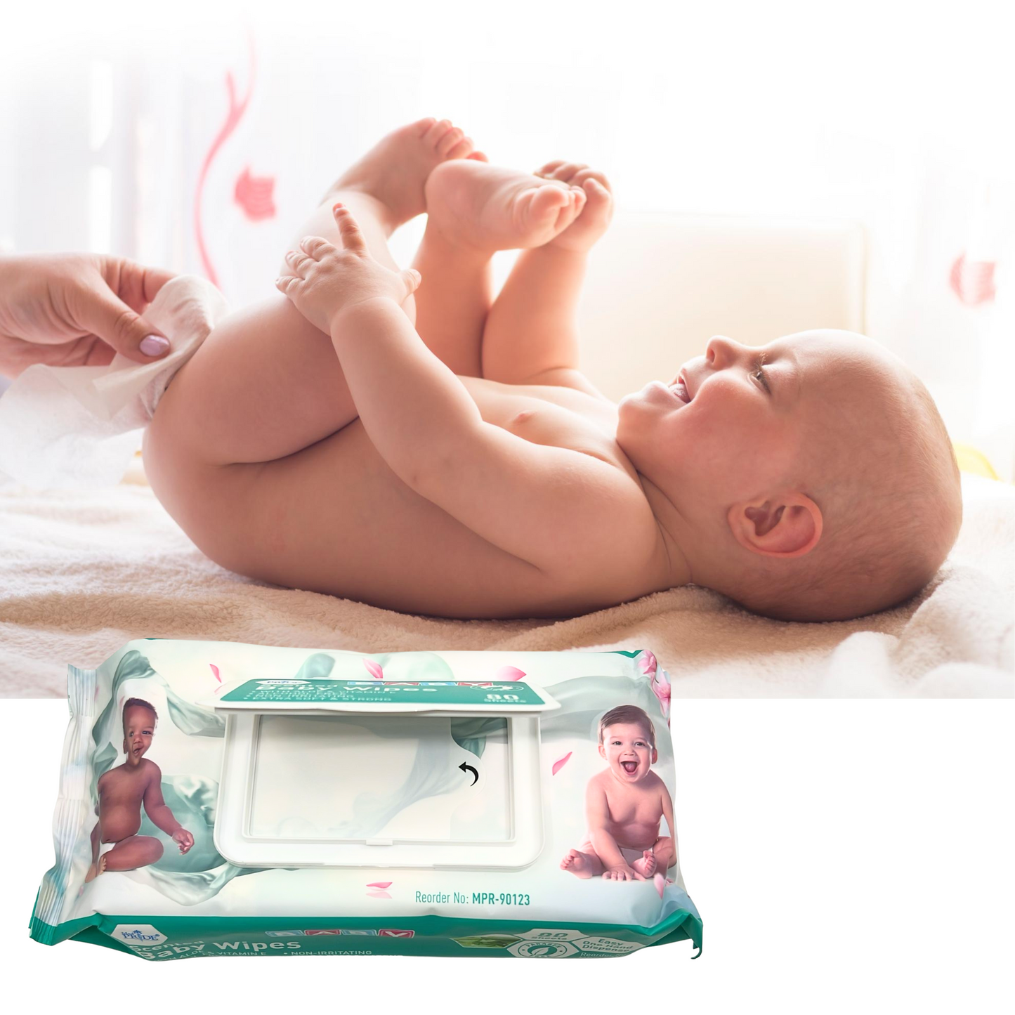Disposable Scented Baby Wipes: 80CT