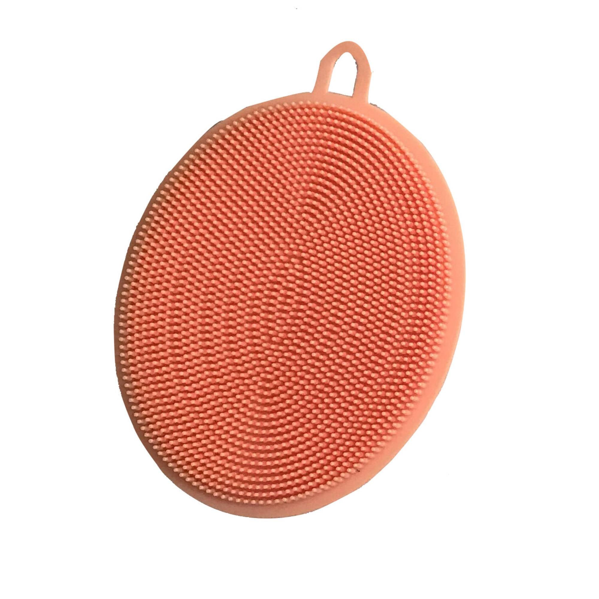 4.3" Round Silicone Sponge Scrubber: 1 Pack Sponges & Scouring Pads Kitchen Accessories lifestyle use image
