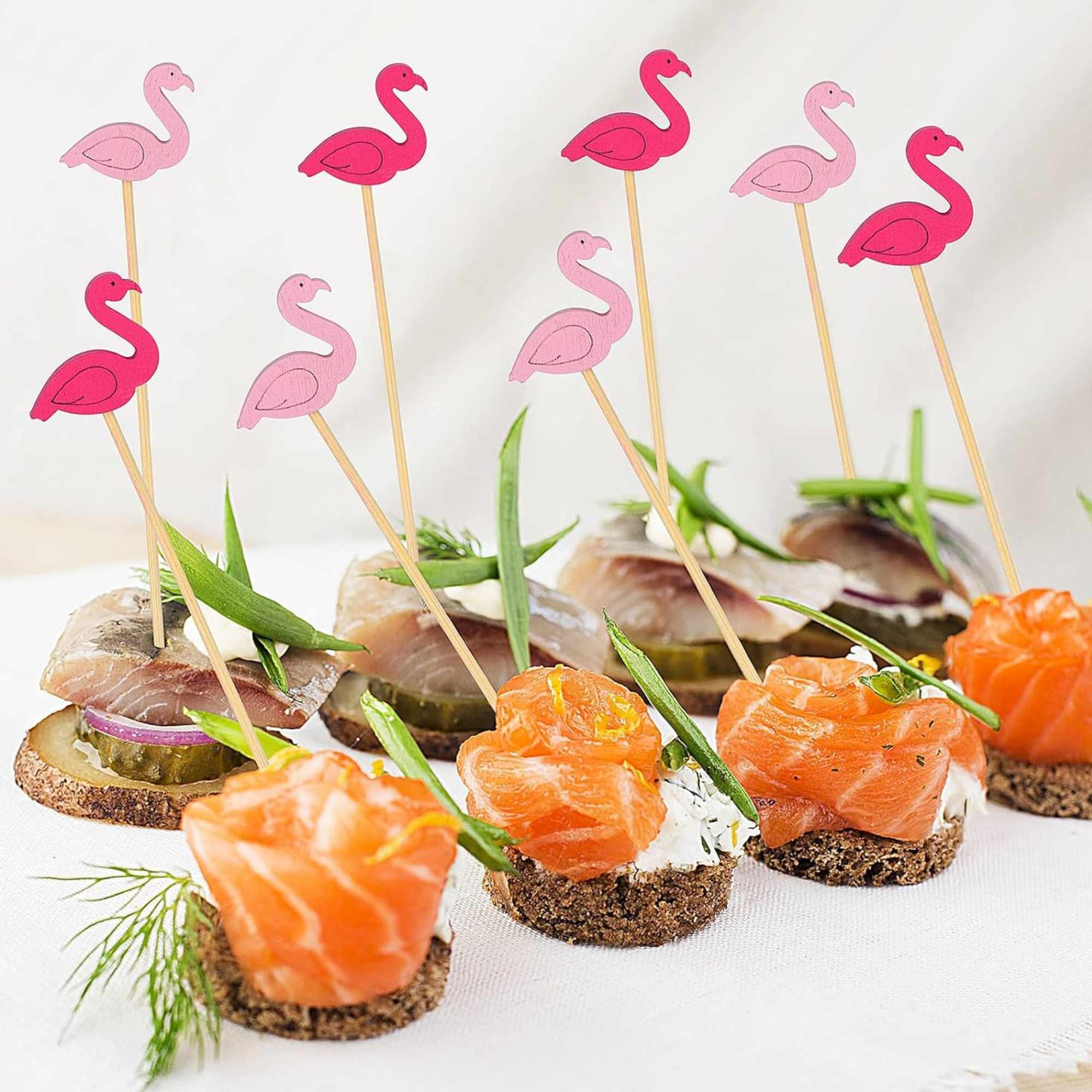 4.7" Fancy Flamingos Party Picks:25 Pack Kitchen Catalog,Cocktail Picks BBQ Event catalog Party Decorations lifestyle use