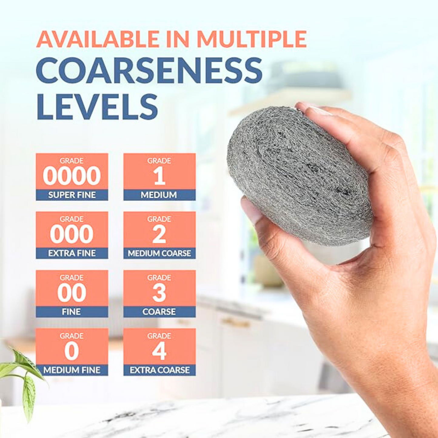99¢- Steel Wool (#4) – Versatile Abrasive Pads for Cleaning, Polishing, and Finishing: 1CT